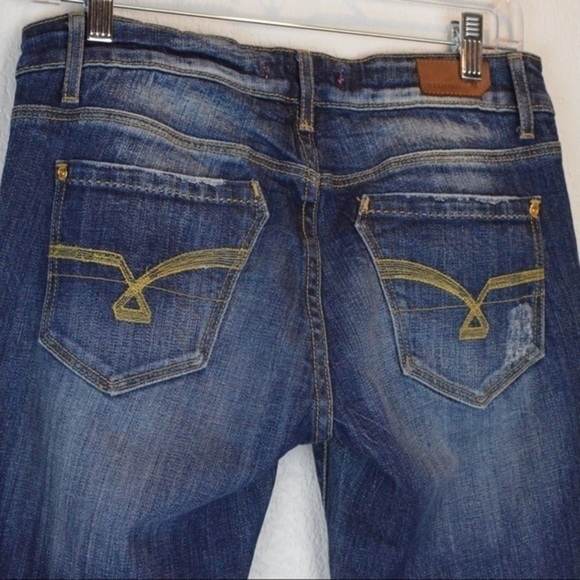 Vigoss Flare‎ Leg Raw Hem Distressed Jeans Size 5 - Picture 10 of 14